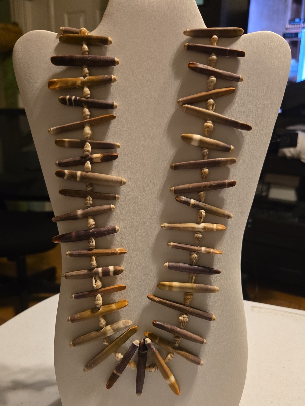 Handcrafted Sea Urchin Quill & Shell Statement Lei Necklace